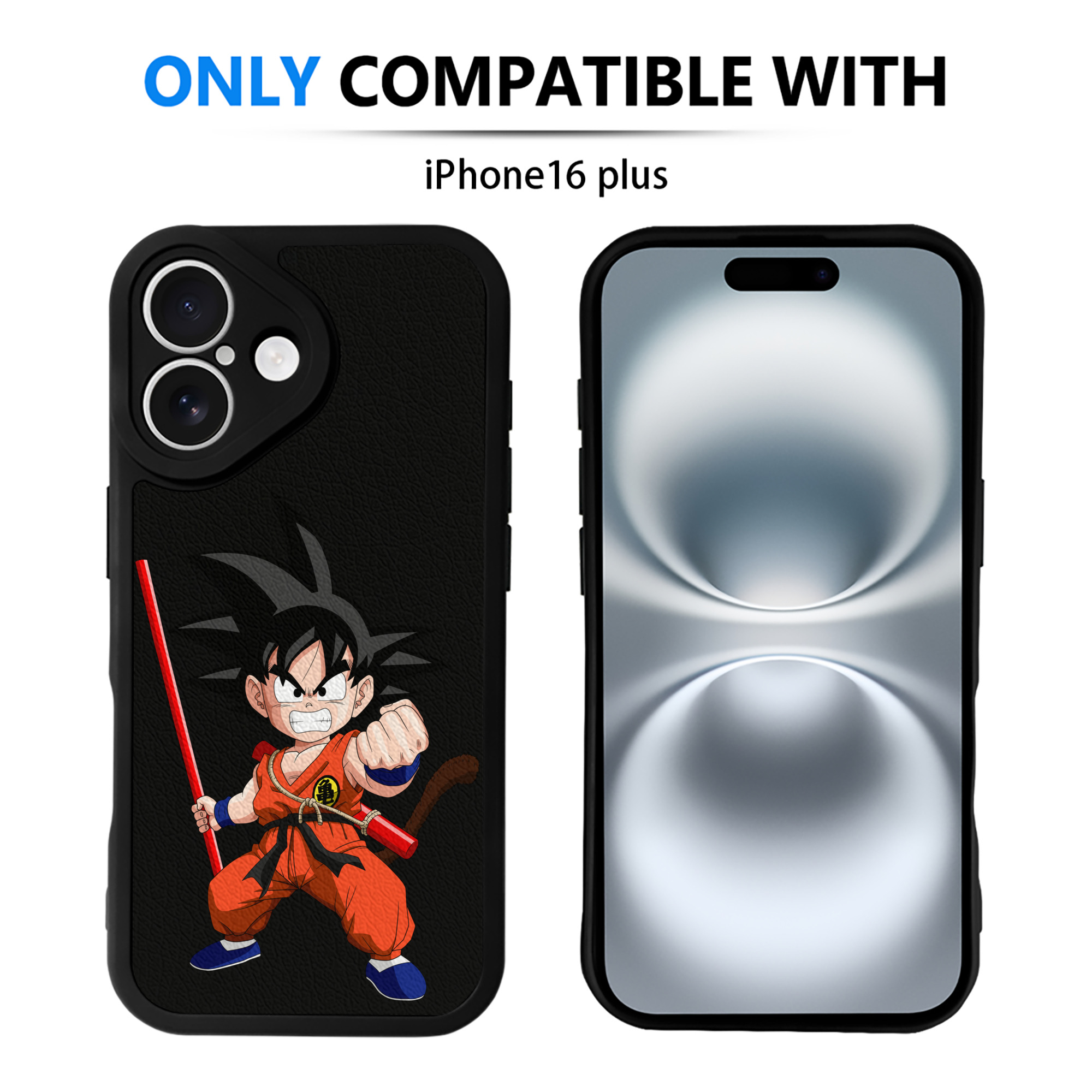 （画像用） ドラゴンボール 孫悟空（そん ごくう）Son Goku カカロット DRAGON BALL Kakarotto 【iPhone 16シリーズ対応】シリコンスマホケース（レザー調） 材質：シリコン